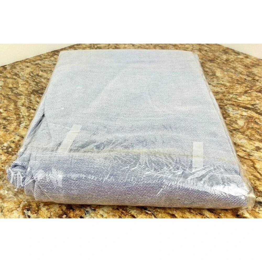 NEW Heather Blue Cotton Tablecloth 60x84‎ Oblong Holiday Collections Peace Love